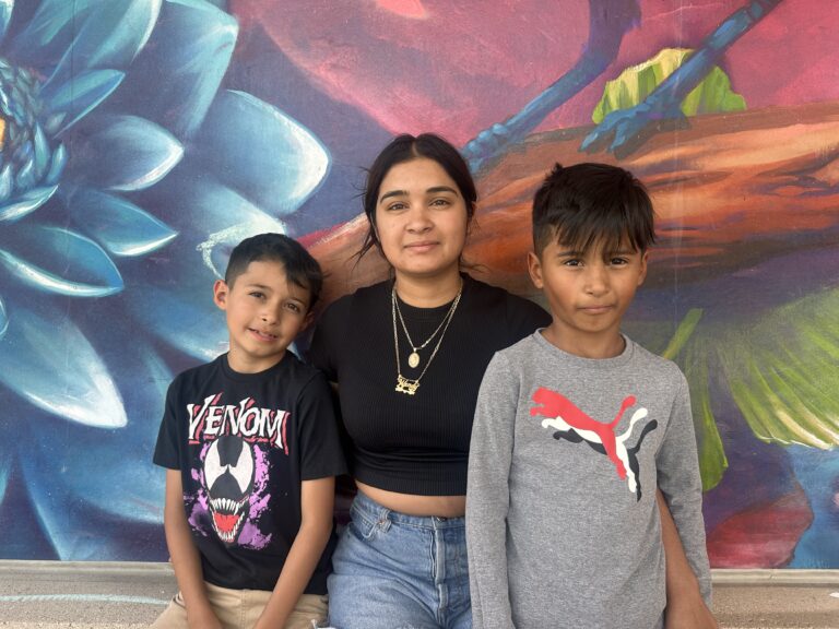 Wendy T with her two children at Warren Village, Alameda