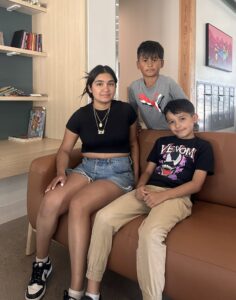 Wendy T. with her two children at Warren Village, Alameda