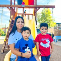 Abril and her sons Reuben and Lenin